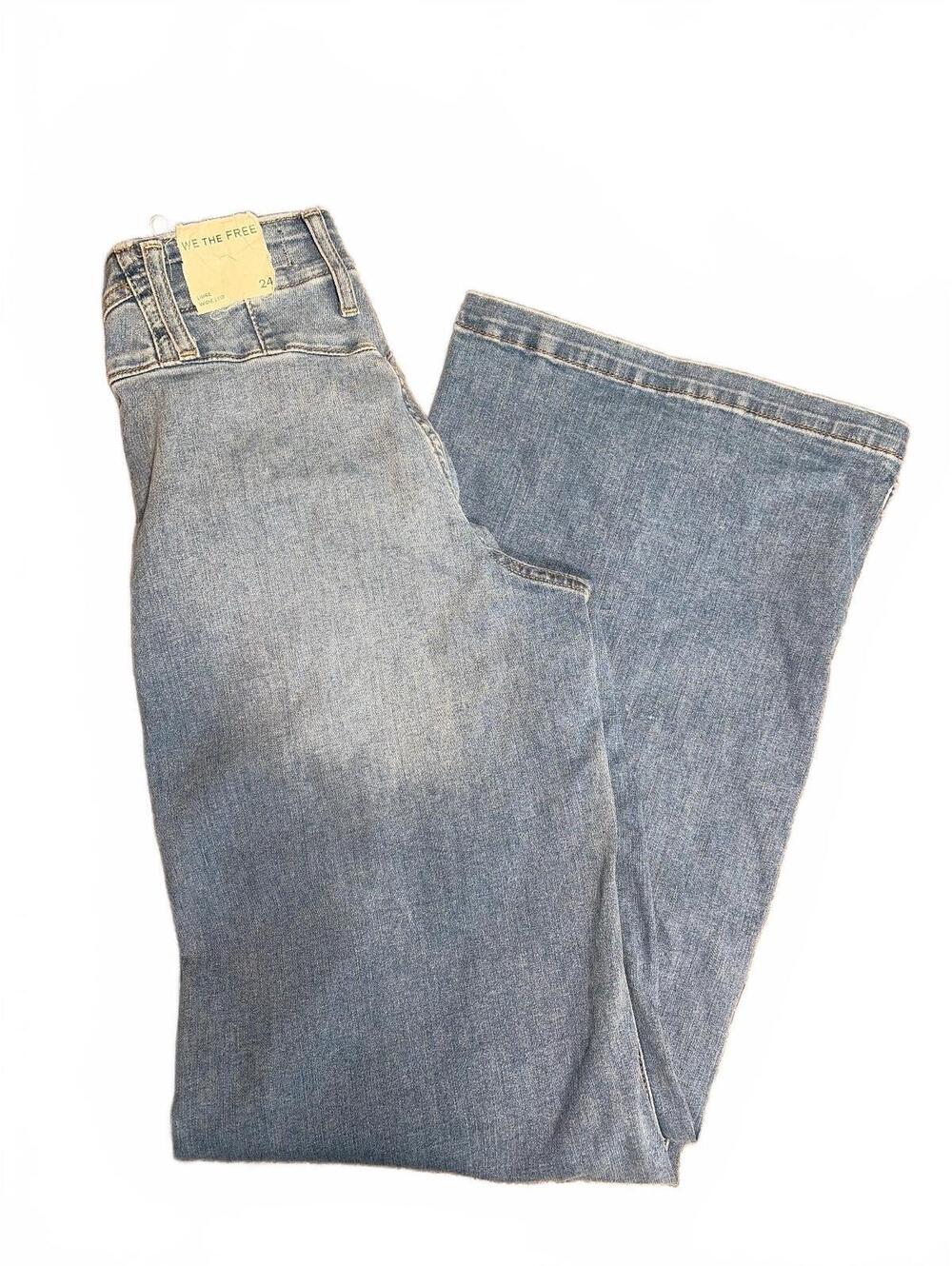 We The Free Women's Libra High Waist Wide Leg Jeans Size 24 Light Wash Denim